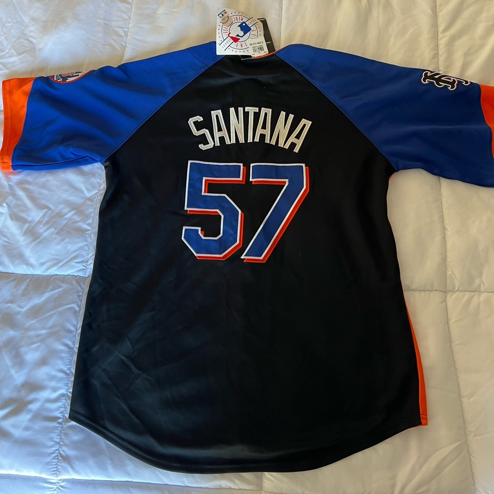 NWT - NY Mets Carlos Santana Sewn-On Jersey - Size L
